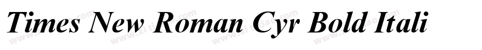 Times New Roman Cyr Bold Italic字体转换
